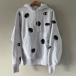 Champion Oreo All Over Print Reverse Weave Hoodie Mens S Streetwear Hip Hop